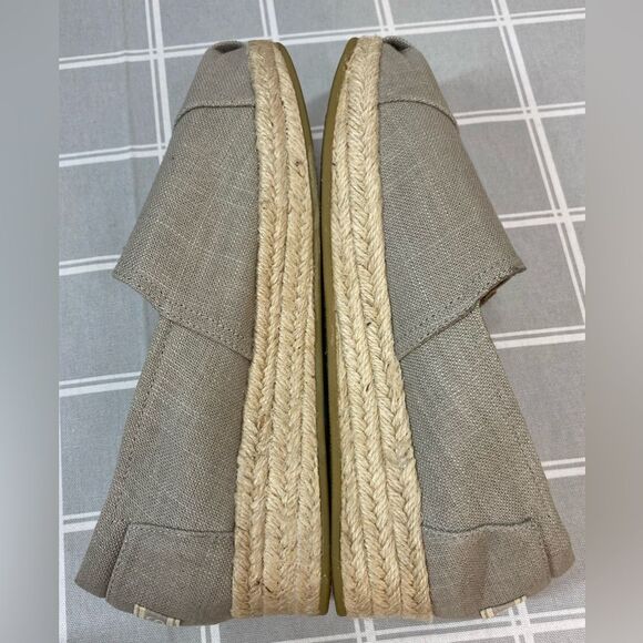 Skechers Womens Bobs Highlights High Jinx Taupe Canvas Rope Wedge Slip On Size 9 - Picture 4 of 11